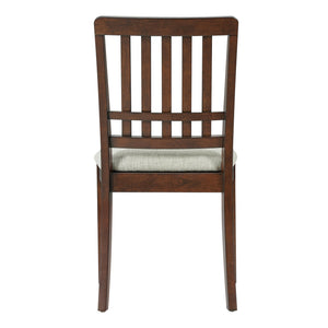 English Elm 2-piece Scandinavian Rubberwood Dining Chair Set with Curved Backrest and Padded Fabric Seat Brown N752P405934D