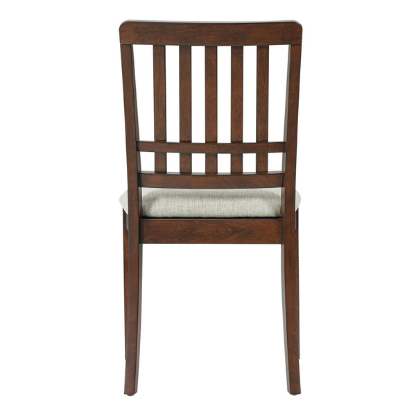 English Elm 2-piece Scandinavian Rubberwood Dining Chair Set with Curved Backrest and Padded Fabric Seat Brown N752P405934D
