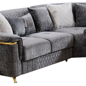 English Elm Argo Contemporary L-shaped Sectional Sofa with Steel Base and Six Seat Capacity Gray B009S02185
