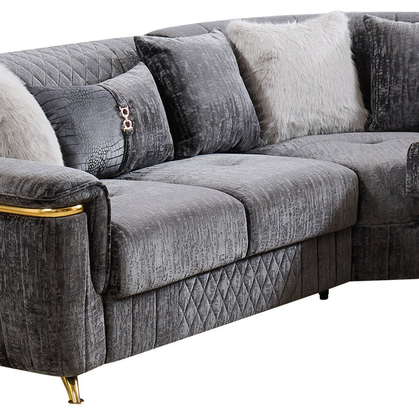 English Elm Argo Contemporary L-shaped Sectional Sofa with Steel Base and Six Seat Capacity Gray B009S02185