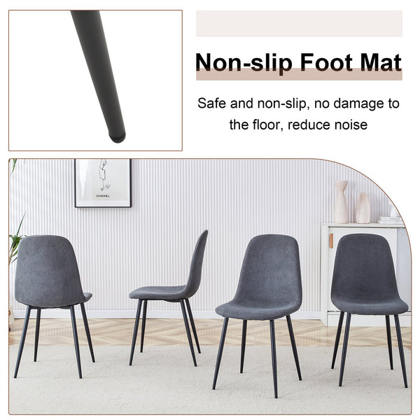 English Elm Expandable Dining Set Seats Eight with Linen Chairs and Dual Tone Mdf Table Dark Gray,Walnut+Black W1151S04695
