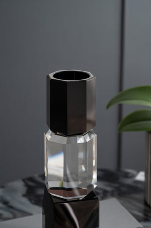 English Elm 2.4X2.4X9.4" Black And Clear Tealight Candle Holder Set – Modern Ambiance For Home & Events, 6Ea/Ctn W2078P390745