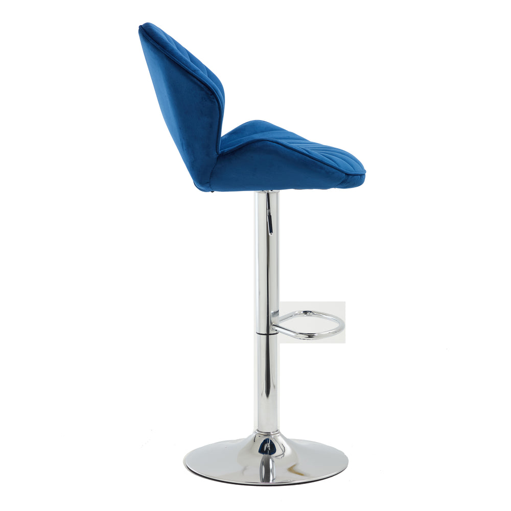 English Elm Bar Stools modern adjustable swivel counter chairs with back and footrest, chrome base for kitchen pub gatherings Navy W1249P386233