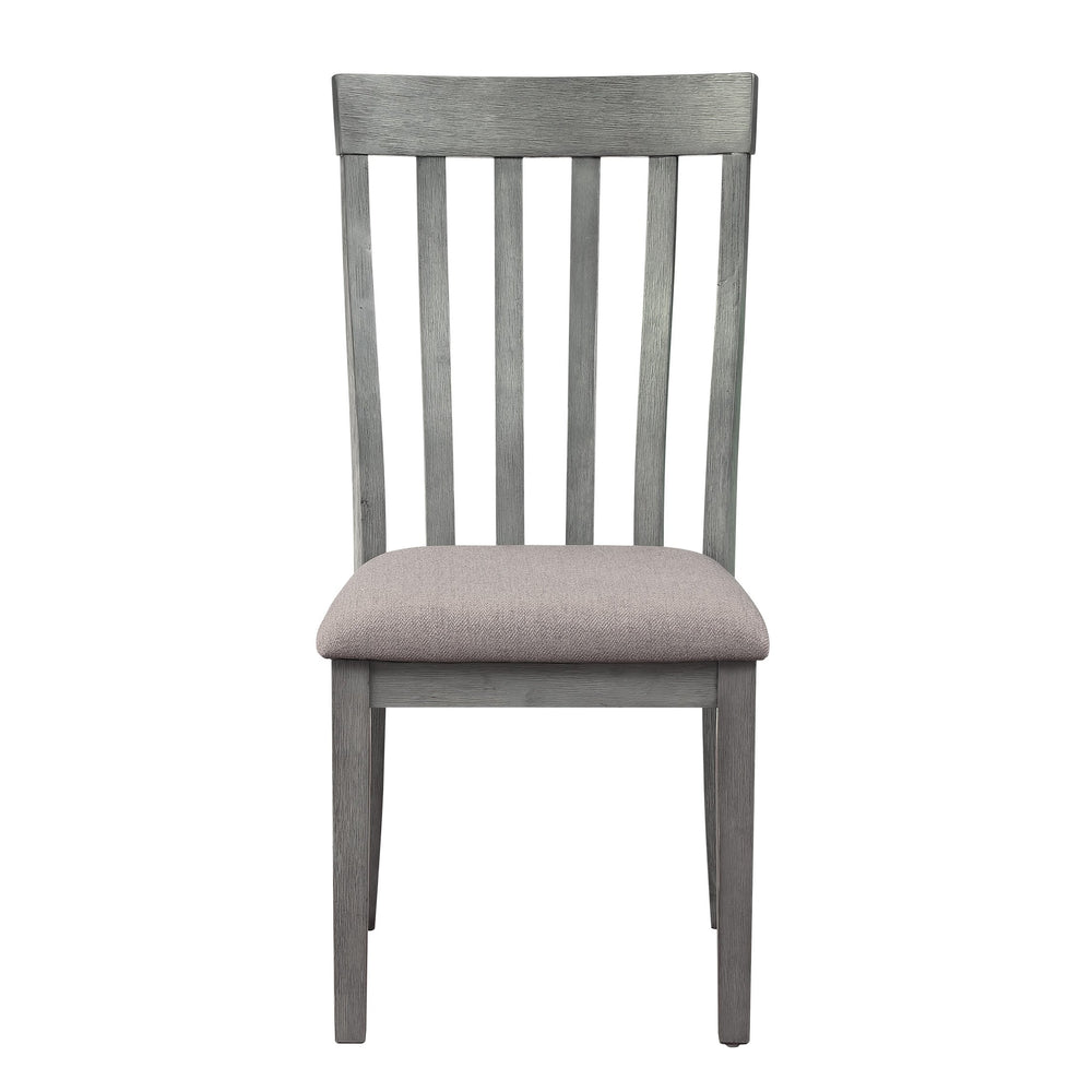 English Elm Vertical Slat Curved Back Dining Chairs Solid Wood Frame Upholstered Seat Set of 2 B056P416793