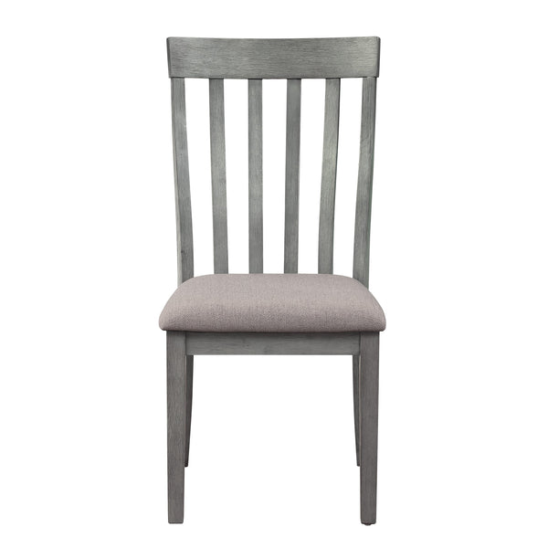 English Elm Vertical Slat Curved Back Dining Chairs Solid Wood Frame Upholstered Seat Set of 2 B056P416793