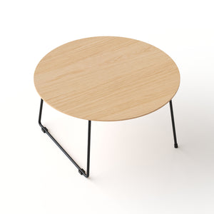 English Elm American Minimalist Round Coffee Table – Stylish Oak Accent For Small Apartments & Modern Living Rooms W3318P306499
