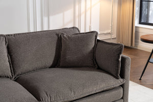 English Elm Modern Chenille Sectional Sofa with Chaise Lounge Solid Wood Frame Living Room Seating Antique Grey W2530P463107