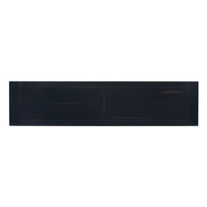 English Elm Trexm Distressed Entryway Console Table Three Drawers Open Shelf Mediterranean Wood Espresso N715P372052B