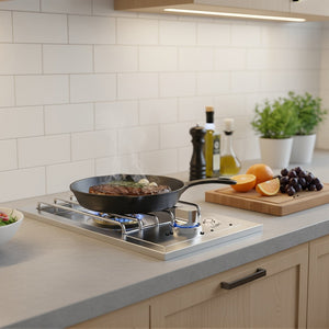 English Elm Commercial Dual Burner Stainless Steel Countertop Gas Range for Professional Kitchens W5057P394285