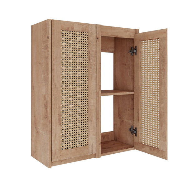 English Elm 24" Bathroom Side Cabinet - Wall-Mounted, Soft-Close Doors, Modern Design & Durable Storage Solution W999S00338