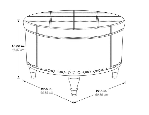 OSP Home Furnishings Alloway Storage Ottoman Espresso