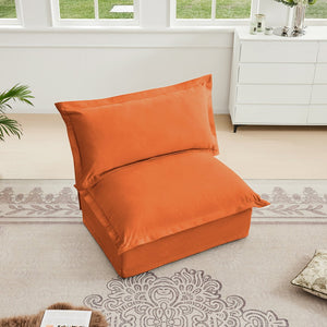 English Elm Koala Armless Chenille Sofa Deep Seat High Back Wrap Pillow Living Room Couch W3041P281160
