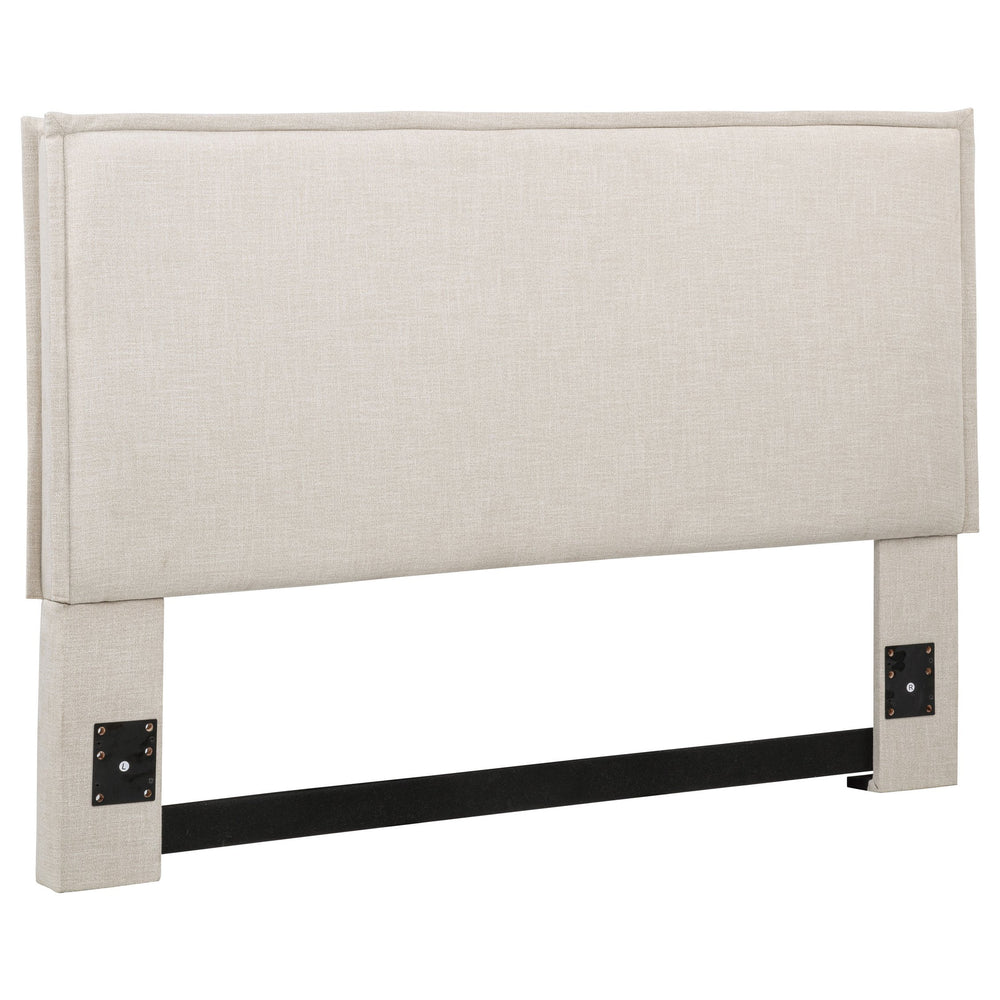 English Elm Sand Upholstered Headboard with Flanged Border for Queen Full Minimalist Bedrooms B062P153880
