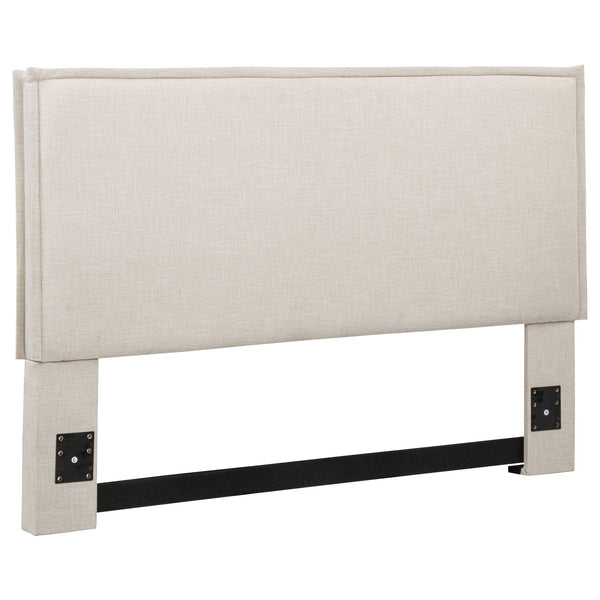 English Elm Sand Upholstered Headboard with Flanged Border for Queen Full Minimalist Bedrooms B062P153880