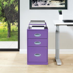 OSP Home Furnishings Metal File Cabinet Purple