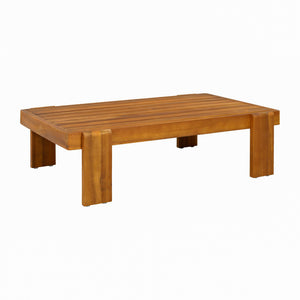 English Elm Patio Acacia Wood Loveseat and Coffee Table Set for Outdoor Lounge Spaces N776P387848B
