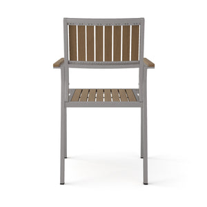 English Elm Christopher Knight Home® - CAPE Coral Aluminum with Wood Dining Chair Set of 2 – Natural Faux Wood Seats, Lightweight Rust-Resistant Frame N778P174801N