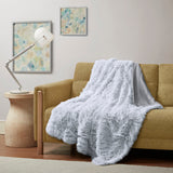 Intelligent Design Emma Casual Shaggy Faux Fur Throw ID50-1605 Grey