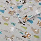 True North by Sleep Philosophy Cozy Flannel Casual Printed Sheet Set TN20-0269 Multi Forest Animals