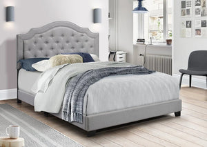 English Elm Modern Linen Tufted Platform Bed Tall Cushioned Headboard Wooden Slat Storage Base B2771P498510