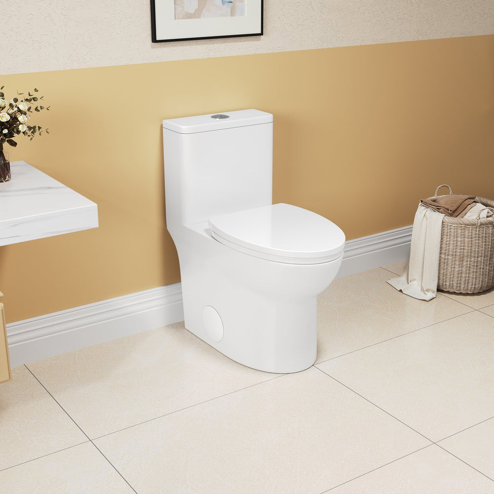 English Elm 1.1/1.6 Gpf Skirted One-piece Elongated Ceramic Toilet with Soft-close Seat Ada Comfort B2724P248739