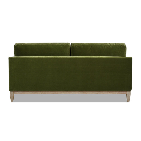 English Elm Jennifer Taylor Home - Pasadena Modern Farmhouse Sofa 75.5" Performance Velvet Upholstery, Sustainable Rubberwood Base Olive Green B2719P238337