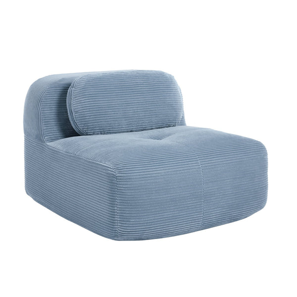 English Elm Hamlet Corduroy L-shaped Sectional Sofa with Pillows for Modern Living Rooms Blue W714P323640