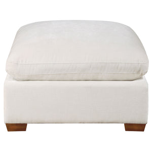 English Elm Zachary Plush Rectangular Upholstered Ottoman with Tapered Legs – Versatile Seat or Footrest, Neutral Finish Ivory B062P353281