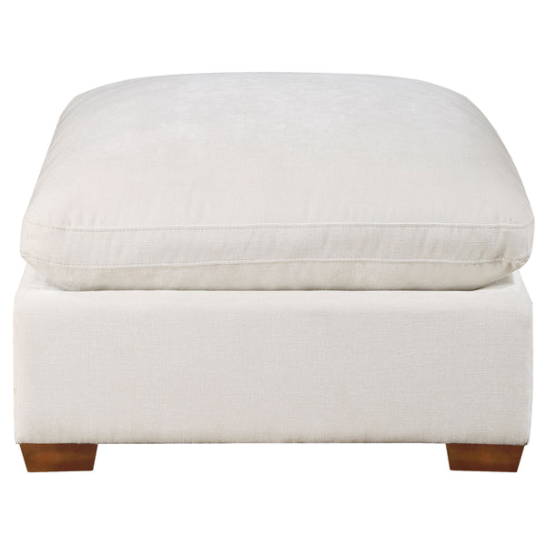 English Elm Zachary Plush Rectangular Upholstered Ottoman with Tapered Legs – Versatile Seat or Footrest, Neutral Finish Ivory B062P353281