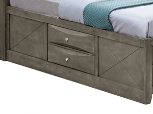 English Elm Stylish Twin Bed With Sleek Gray Finish & Built-In Storage For Modern, Space-Saving Bedrooms B078S00188-GIGA