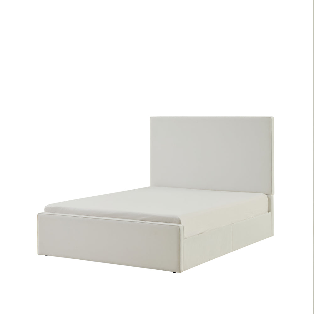 English Elm Lucas Tall Headboard Upholstered Bed - 52” Elegant Coconut Micro Suede – No Box Spring Needed & Easy Setup! B083P373030