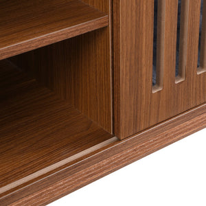 English Elm Mid-Century Extendable TV Stand 54.3"-80" with Hidden Cat House & Litter Enclosure, Walnut Finish N843P255637W