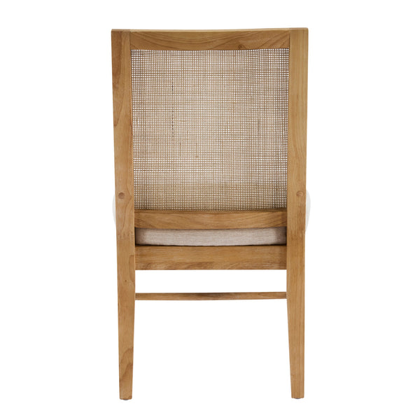 English Elm Christopher Knight Home® - Upholstered Dining Chair Set Of 4 With Natural Cane Backs, Soft Beige Seats & Durable Rubber Wood Legs N768P367152N_4