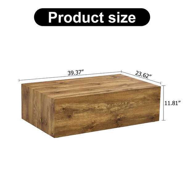 English Elm 39.3*23.6*12 Walnut Grain Mdf Low Profile Coffee Table for Modern Living Rooms Wood W1151P433605
