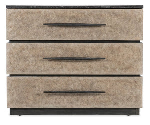 Hooker Furniture Melange Stacked Chest With Polished Black Marble Top, Taupe Drawer Fronts & Stepped Architectural Silhouette 628-85670-99