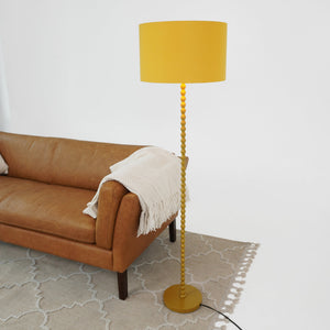 English Elm Ashcroft Furniture - Modern Orbit Floor Lamp - Stylish Ochre & Gold Corner Lighting For Living Rooms, Bedrooms, Offices B183P315104