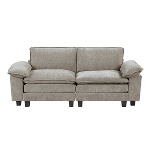English Elm Modern Plush Chenille Loveseat with Pocket Coil Support, Reversible Cushions & Removable Zippers for Easy Care and Lasting Comfort Brown Gray,Pewter 34.5 L x 29 W x 8.5 H B011S01813