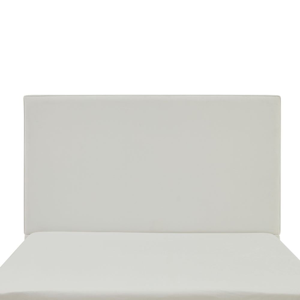 English Elm Lucas Upholstered King Bed Frame With 52" Tall Coconut Micro-Suede Headboard - Easy Assembly! B083P373031