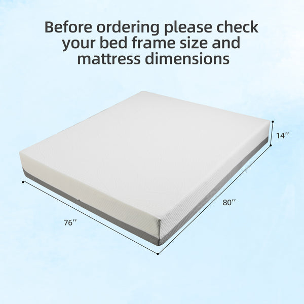 English Elm 14-inch King Foam Mattress with Cooling Gel and Seven Zone Ergonomic Support W5081P423739