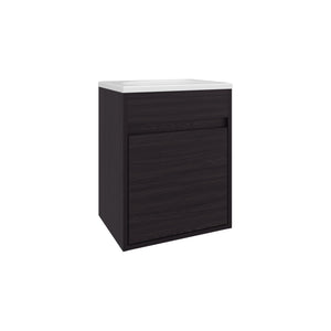 English Elm Bathroom Compact Vanity with Sink and Single Door Cabinet, Engineered Wood, Modern Minimalist Design Black 23.62 L x 20.87 W x 11.42 H B097P350312