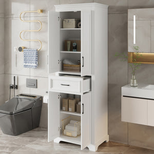 English Elm 70.8" Freestanding Bathroom Vanity with Soft-Close Doors, Adjustable Shelves, Anti-Tip Safety & Sleek Handles N729P335558K