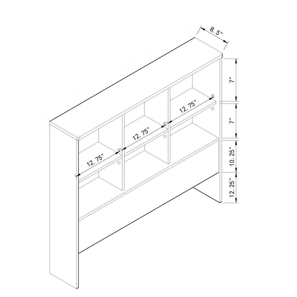 English Elm Twin Reclaimed Barnwood Bookcase Headboard with Six Shelves, 3 Adjustable, Rounded Top Panel, Durable B107P243250