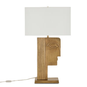 Thebes Antique Brass Table Lamp - Art Deco Inspired Design by Ian Thornton for Elegant Interiors