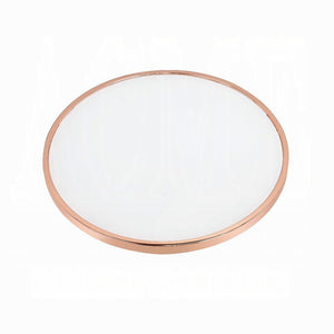 English Elm Rose Frosted Glass Top Coffee Table with Metallic Base 34" Round Modern Occasional Table for Living Room Stylish Centerpiece, Easy Assembly Rose Gold 39 L x 39 W x 5 H B2741P332647