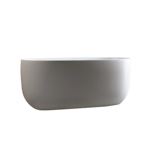English Elm 47'' Freestanding Stone Resin Soaking Tub Matte White Ergonomic with Pop up Drain W2753P191219