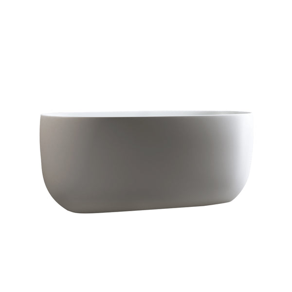 English Elm 47'' Freestanding Stone Resin Soaking Tub Matte White Ergonomic with Pop up Drain W2753P191219