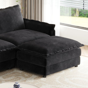 English Elm Corduroy Loveseat Sofa Couch - Plush Upholstered 2-Seat, Deep Comfort With Pillows For Modern Spaces W834S00411