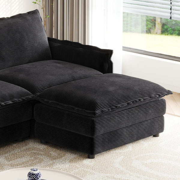 English Elm Corduroy Loveseat Sofa Couch - Plush Upholstered 2-Seat, Deep Comfort With Pillows For Modern Spaces W834S00411