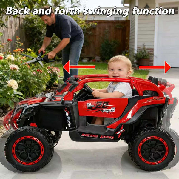 English Elm 24v Kids Ride on Utv with Parental Remote Independent Suspension and Bluetooth Audio Red W3662P456693