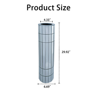 English Elm 29.92"(76cm)Tall Mirrored Silver Floor Vase Modern Round Decorative Glass & MDF Statement Piece for Living Rooms W3836P362090